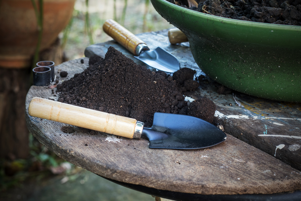 Garden tools, bonsai pot